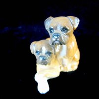 Beswick Boxer Figurine, Pair of Boxer Puppies, Boxer Pups, Two Boxer Dog Figurine, Beswick of England
