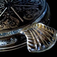 Vintage Fire King Hot Plate or Trivet, Clear Glass, Round Embossed Design, Modern Farmhouse Kitchen, Vintage Gifts