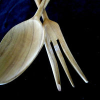 Sterling and Wood Sterling Salad Serving Set, Royal Lancer, Complete 5pc Set, Sterling Handles, Sterling Rimmed, Original Box, Make Offer