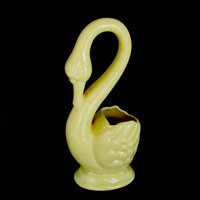 Mid Century Swan Planter, Large and Tall, Yellow Pottery, Graceful Bird Planter, Swan Statue, Yellow Planter, Vintage Gifts, Make Offer