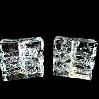 Candle Holders, Kisslinger Rattenberg, Heavy Crystal Candle Holders, Ice Block, Bavarian Crystal, Wedding Gift