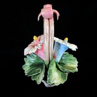 Vintage Capodimonte Flower Basket, Nuevo Capodimonte, Italian Porcelain, Flowers in Basket, Bow on Handle, Mothers Day Gift