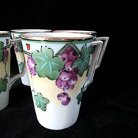 Antique Cups or Mugs, Nippon Cider or Chocolate Cups, Te Oh Nippon, Hand Painted, Nippin China, Early 1900s