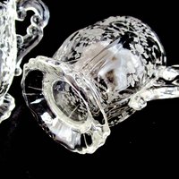 Cambridge Portia Cream and Sugar Bowl, Creamer and Sugar, 1940s, Cambridge Crystal, Portia Pattern, Wedding Gift, 2 Sets Avail