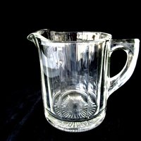 Vintage Milk Pitcher, Water Pitcher, Juice Pitcher, Heavy and Stout, Panels, Large Pitcher