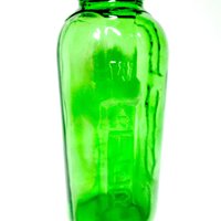 Emerald Green Jar, Screw Cap, Refrigerator Jug, Water or Juice Jug, Embossed with Measurements, Green Water Jug, 2 Avail, Make Offer