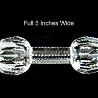 Large Crystal Knife Rest, 5 Inches Wide, Serving Utensil Rest, Crystal Dumbbell, Wedding Cake Knife Rest, Sawtooth Cuts, Excellent Condition