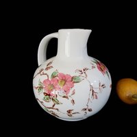 Vintage Teapot or Pitcher, Springtime, Hand Painted, Nasco Springtime Jug, Flowers and Branches, Farmhouse Kitchen Decor