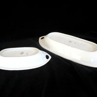 Antique Celery Boats, Pair of Serving Bowls, KL Germany, Relish Dish, Vegetable Plates, Roses with Gold Trim, Made in Germany, Wedding Gift