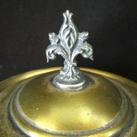 Wave Crest, Biscuit Jar, Porcelain Cracker Jar, Creamy White, Hand Painted Florals, Metal Lid and Ornate Handle