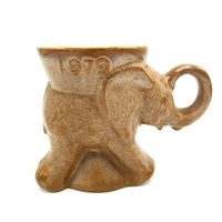 Frankoma Political Mug, GOP Elephant, Election Mug, Brown Mug, Republican Party Mug, Frankoma Pottery