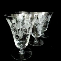 Crystal Stemware Morgantown Mayfair, Acid Etched, Iced Tea Glasses, Elegant Crystal Glassware, Wedding Gift, 1940s