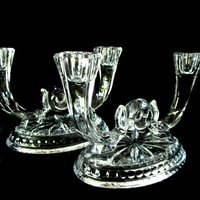 Pair of Art Deco Candle Holders, Double Candle Holders, Formal Table Setting, Center Circle, Oval Base, Victorian Decor