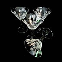 Morgantown Mayfair Crystal Stemware, Acid Etched, Set of 4, Sherry or Small Wine, Elegant Crystal Glassware, Wedding Gift, 2 Sets Avail