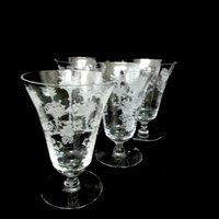 Crystal Stemware Morgantown Mayfair, Acid Etched, Iced Tea Glasses, Elegant Crystal Glassware, Wedding Gift, 1940s