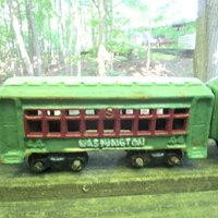 Vintage Cast Iron Train, Engine, Coal Car, Washington Cars, Observation Car, All 5 pcs Present, Large Set, Very Heavy, Make Offer