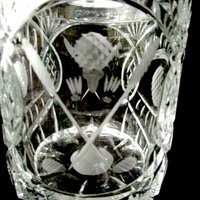 Crystal Ice Bucket, Biscuit Jar, Rovelli Hand Cut Crystal, Cut Golfing Design, Golf Clubs, Golf Balls, Gift for Golfer, Made in Switzerland