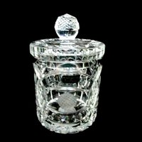 Crystal Ice Bucket, Biscuit Jar, Rovelli Hand Cut Crystal, Cut Golfing Design, Golf Clubs, Golf Balls, Gift for Golfer, Made in Switzerland
