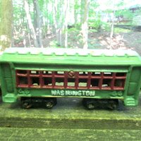 Vintage Cast Iron Train, Engine, Coal Car, Washington Cars, Observation Car, All 5 pcs Present, Large Set, Very Heavy, Make Offer