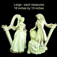 Large Mid Century Statues Victorian Man and Woman, Universal Statuary 1958, Victorian Decor, Statement Pieces, Mantle Statues, Wedding Gift