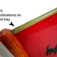 Mid Century Serving Tray, Black Scottish Terriers on Red Background, Wood Handles, Scottie Cocktail Tray, Large 18 inches by 11 Inches