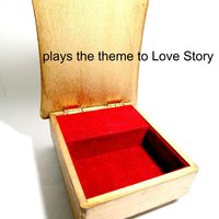 Florentine Music Box, Jewelry Storage, White with Gold Trims, Musicians, Red Interior, Theme to Love Story