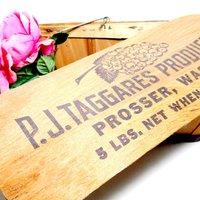 Fruit Vegetable Basket, Lidded Produce Carrier, Wire Handle, Taggares Produce, Prosser WA, Farm Basket. Farmhouse Decor, Farmers Market