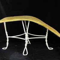 Antique Shoe Store Stool, Salesmans Seat, Wrought Iron, Shoe Salesmens Footstool, Closet Stool or Ottoman