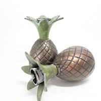 Pineapple Candleholders, Heavy Brass Candle Holders, Tropical Decor, Set of 2