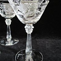 Fostoria Shirley Sherry Glasses, Set of 4, Small Wine Glasses, Crystal Stemware, Bridal or Wedding Gift, 2 Sets Avail