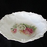 RS Prussia Bowl, Large Rose Bowl, Authentic RS Prussia Hallmark, Light and Translucent Porcelain, Wedding Gift
