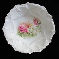 RS Prussia Bowl, Large Rose Bowl, Authentic RS Prussia Hallmark, Light and Translucent Porcelain, Wedding Gift