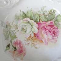 RS Prussia Bowl, Large Rose Bowl, Authentic RS Prussia Hallmark, Light and Translucent Porcelain, Wedding Gift