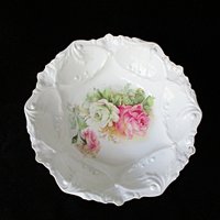RS Prussia Bowl, Large Rose Bowl, Authentic RS Prussia Hallmark, Light and Translucent Porcelain, Wedding Gift