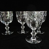 Tiffin 17394 Wine Glasses or Water Goblets, Cut Vertical and Crisscross, Set of 4, Wedding Gift