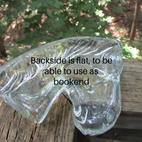 Horse Bookend, Glass Horse Head Paperweight, Heavy Bookend, Gift for Horse Lover