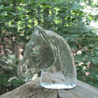 Horse Bookend, Glass Horse Head Paperweight, Heavy Bookend, Gift for Horse Lover