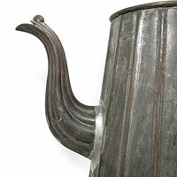 Antique Coffee Pot, Tin and Copper, Tea Pot, Primitive Farmhouse Kitchen Decor, Copper Bottom, Early 1900s