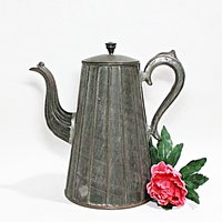 Antique Coffee Pot, Tin and Copper, Tea Pot, Primitive Farmhouse Kitchen Decor, Copper Bottom, Early 1900s