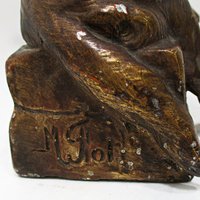 Bronze German Shepherd Dog, M Fiot, Antique Bookend or Figurine, Marked M Fiot, French Sculptor, 1920s