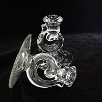 Fostoria Bouquet, Candle Holders, Set of 2, Etched Crystal, Bridal Table, Wedding Shower Decor