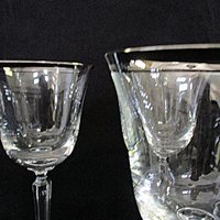 Mikasa Briarcliffe Stemware, Water Goblets, Set of 4, Platinum Trim Rim, Elegant Wedding Gift,  Bridal Stemware, Gift for Wine Lovers