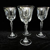 Mikasa Briarcliffe Stemware, Water Goblets, Set of 4, Platinum Trim Rim, Elegant Wedding Gift,  Bridal Stemware, Gift for Wine Lovers