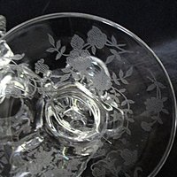Fostoria Bouquet, Candle Holders, Set of 2, Etched Crystal, Bridal Table, Wedding Shower Decor
