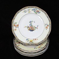 Theodore Haviland Montreux , Dessert Bread Plates, Set of 4, Limoges France, Replacement Completer Piece, Baskets, Gold Trim, 1920s