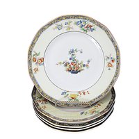 Theodore Haviland Montreux, Salad Plates, Set of 5, Limoges France, Replacement Completer Piece, Baskets, Gold Trim, 1920s
