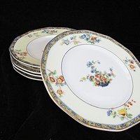 Theodore Haviland Montreux, Salad Plates, Set of 5, Limoges France, Replacement Completer Piece, Baskets, Gold Trim, 1920s