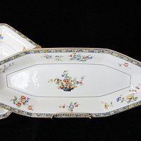 Antique Theodore Haviland Montreux China, Asparagus Celery Dish, and Serving Bowl, Limoges France, Completer Pieces, Basket, Wedding Gift