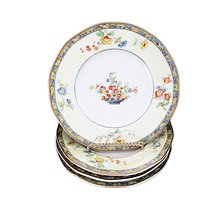 Theodore Haviland Montreux , Dessert Bread Plates, Set of 4, Limoges France, Replacement Completer Piece, Baskets, Gold Trim, 1920s