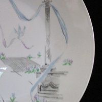 Rosenthal Plaza China, Dinner Plates, Set of 4, Artist Raymond Loewry, Selb Germany, City Plaza, Mid Century, Excellent, 2 Sets Available